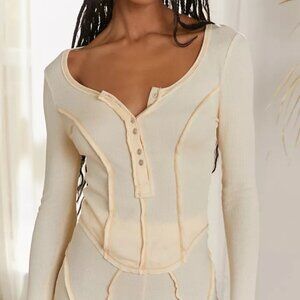 Urban Outfitters Cream Henley Top - NWT!